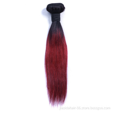 Hot Sale T1B99J Red Burgundy Weave Raw Mink Brazilian Bundles Cuticle Aligned Virgin Human Hair Extension